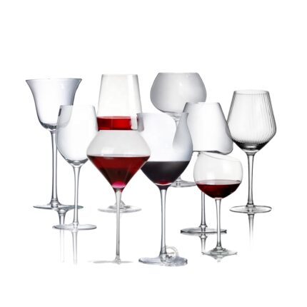 Eco-friendly Red Drinking Glasses Wedding Stemless Wine Glass Goblet Glassware
