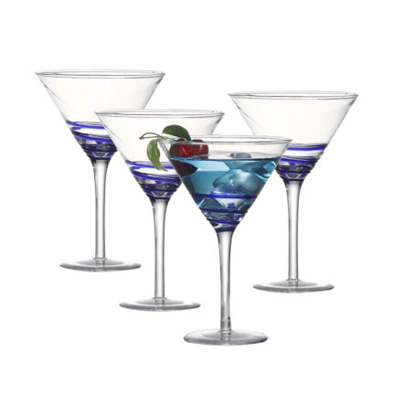 Handmade Blown Lead-free Crystal  Colored  Bar Beach Party Martini Cocktail Glass