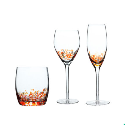 High Quality Creative  Home Decoration  Red Wine Glass Set with Color Spot